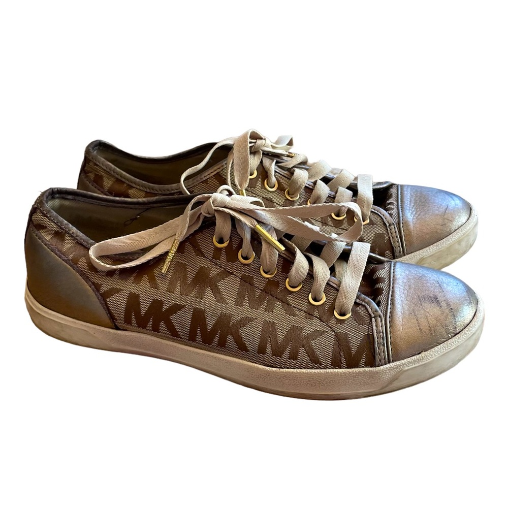 Michael Kors Logo Bronze Sneakers in Women’s Size 9.5